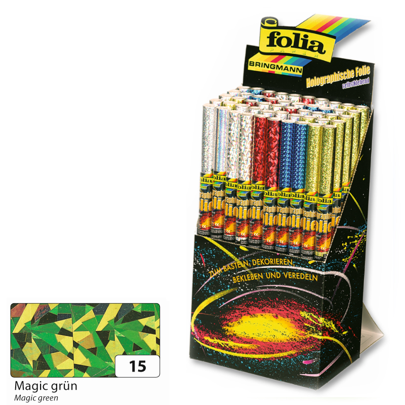 Folia hologrammos fólia 40cmx1m öntapadós 10db zöld