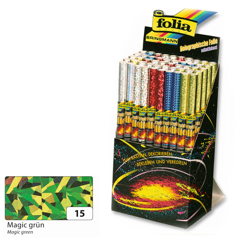 Folia hologrammos fólia 40cmx1m öntapadós 1db zöld