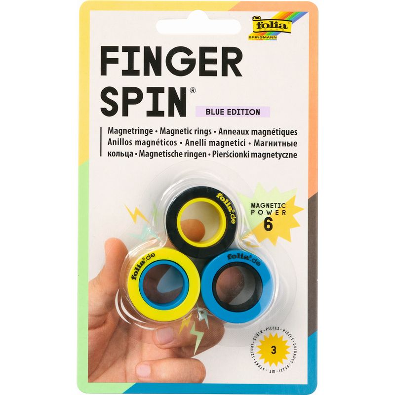 Folia ujj játék mágneses gyűrűk 3db-os KÉK kiadás