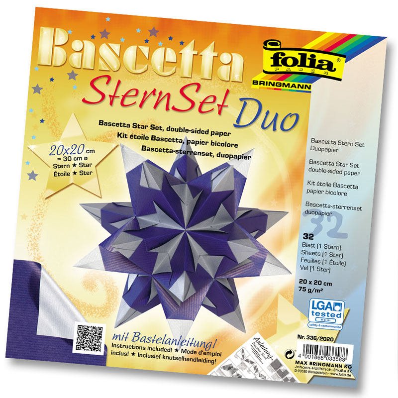 Folia csillag készítő papír 20x20cm 30 ív kék-ezüst