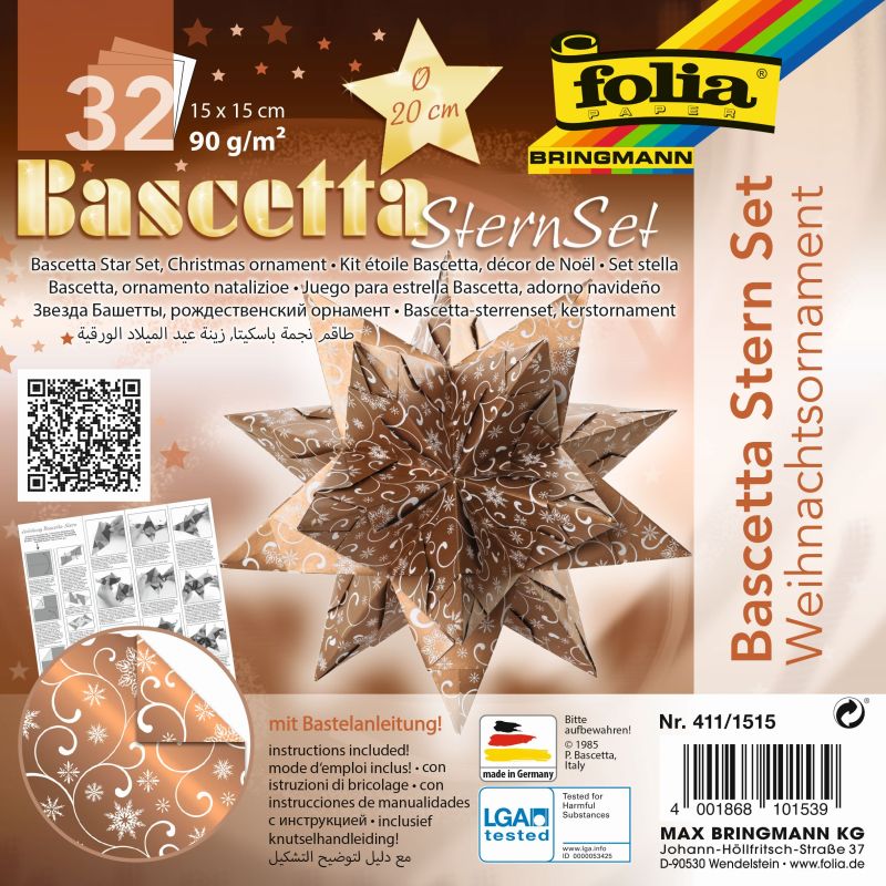 Folia csillagkészítő papír 15x15cm 32ív 