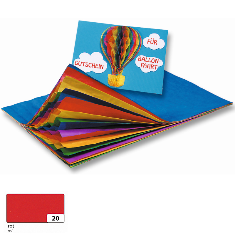 Folia méhsejt papír 33x40cm 5ív piros (30 ragasztott lap/ív)