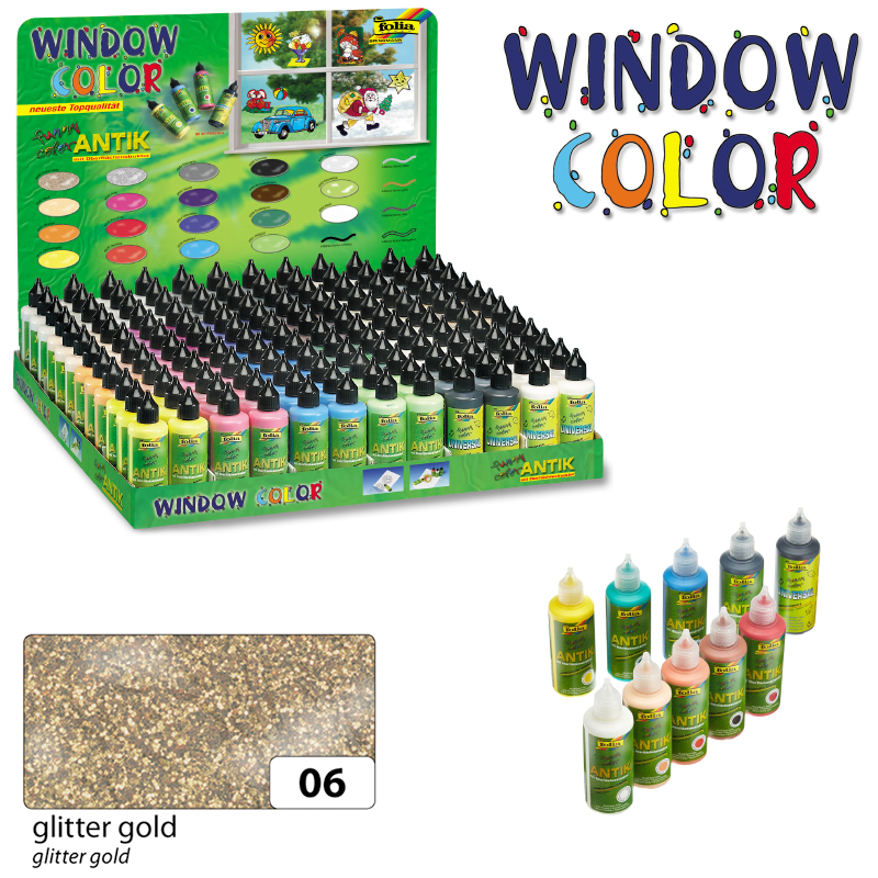Folia ablakfesték antik csillogóarany 80ml Funny Color