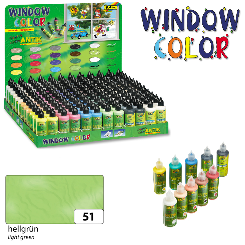 Folia ablakfesték antik világoszöld 80ml Funny Color