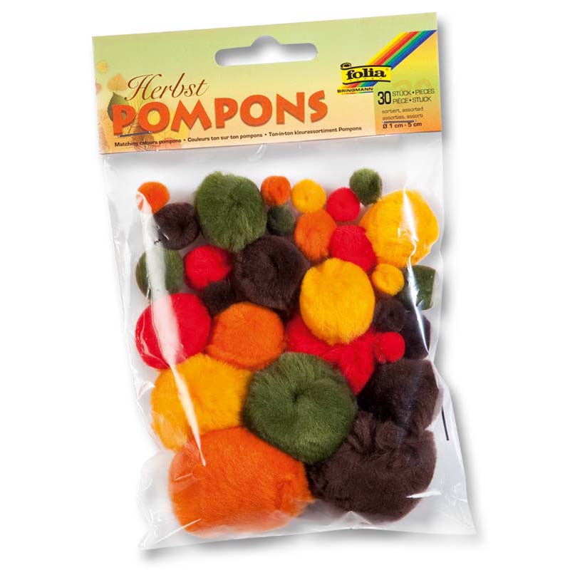 Folia pompon csomag 1-5cm 30db vegyesőszi szín