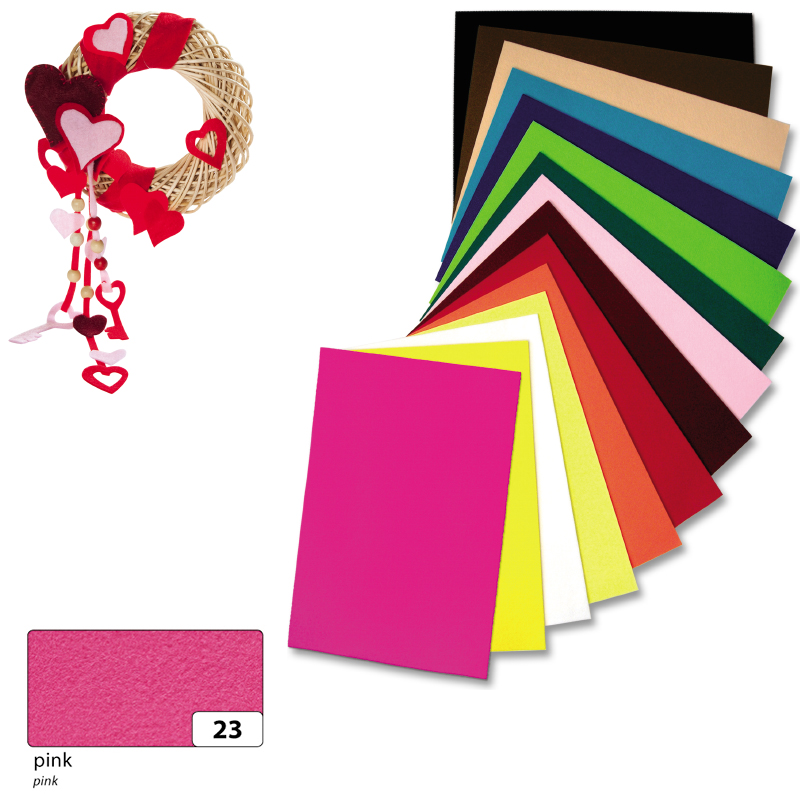Folia filc anyag 30x45cm 3,5mm 1 ív s.pink