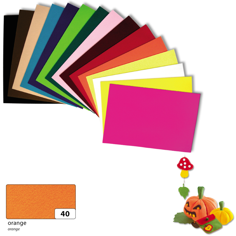 Folia filc anyag 45x70cm 3,5mm 1 ív narancs