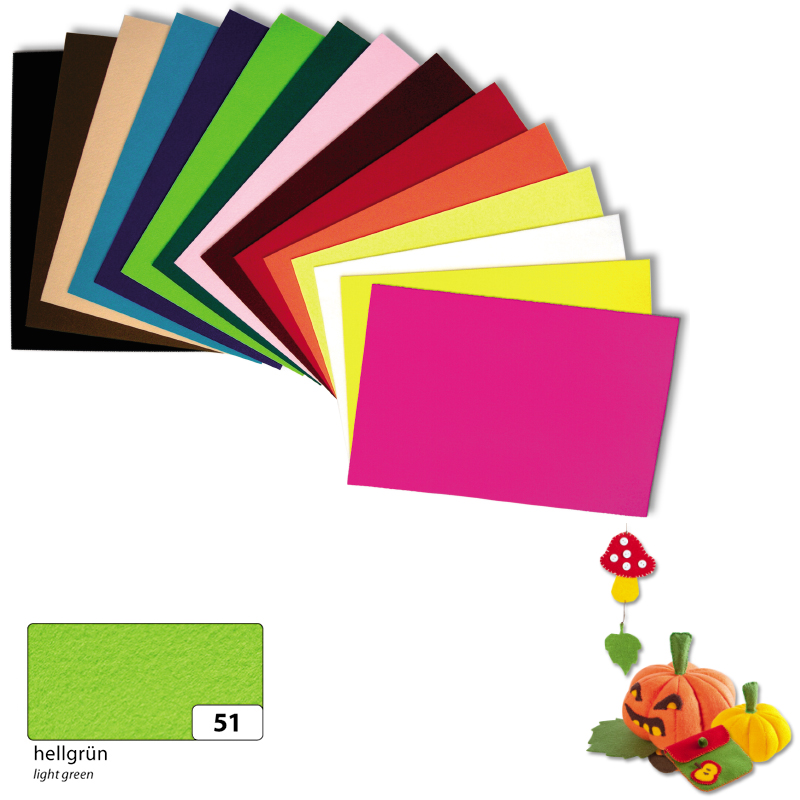 Folia filc anyag 45x70cm 3,5mm 1 ív világoszöld