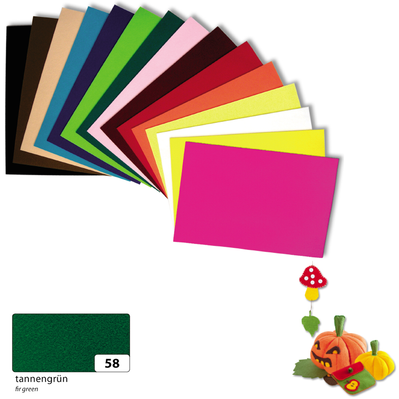Folia filc anyag 45x70cm 3,5mm 1 ív fenyőzöld
