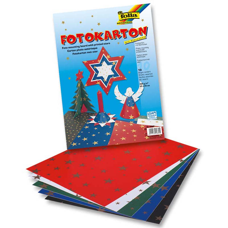 Folia fotókarton 35x50cm 300gr 10ív arany csill