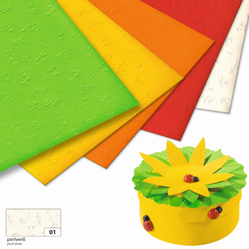 Folia színes karton 50x70cm 220gr rózsa bombor nyomott
