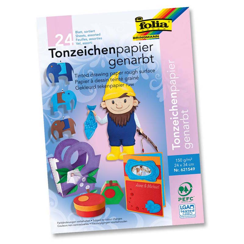 Folia dekorációs karton 23x34cm 150gr 24 ív különféle durva
