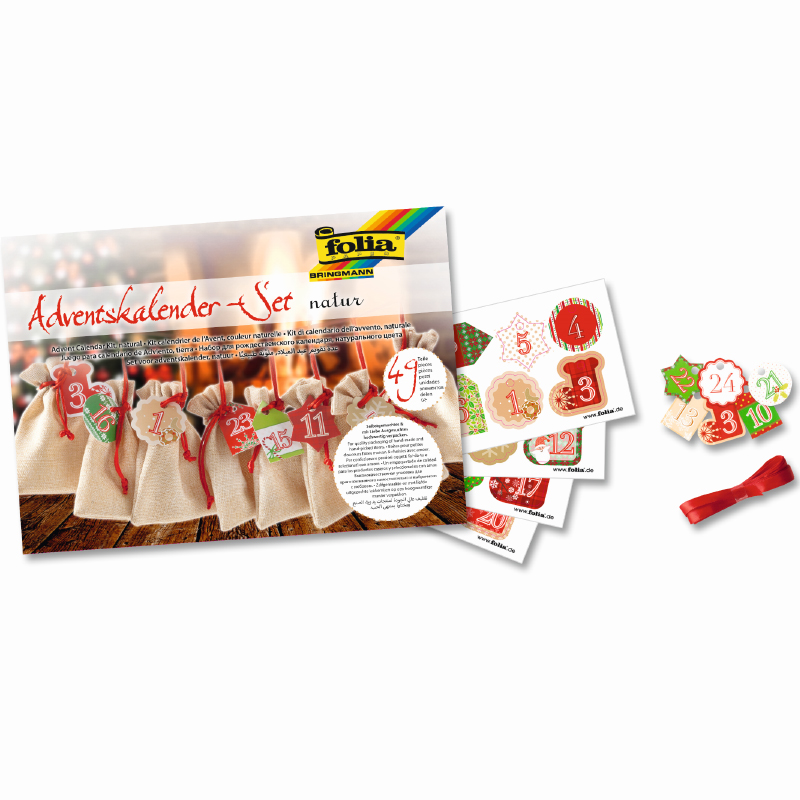 Folia adventi naptár készítő szett 49 részes JUTA ZSÁK 10x13cm