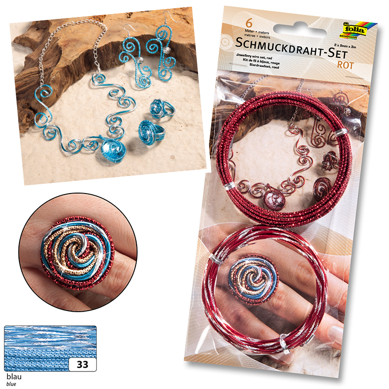 Folia dekorációs huzal szett 2mmx3m 2db kék