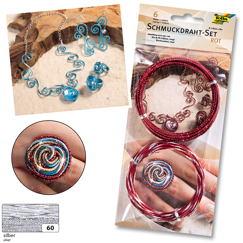 Folia dekorációs huzal szett 2mmx3m 2db ezüst