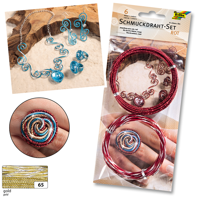 Folia dekorációs huzal szett 2mmx3m 2db arany