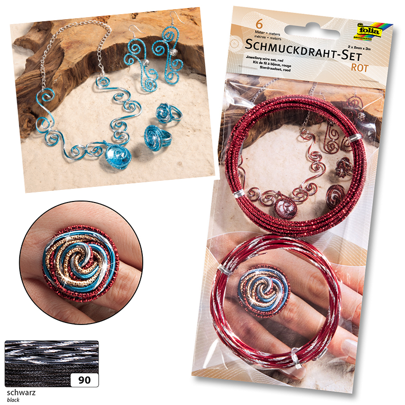 Folia dekorációs huzal szett 2mmx3m 2db fekete