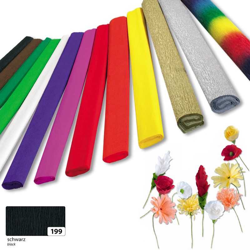 Folia krepp papír 50cmx250cm 32gr tekercses fekete
