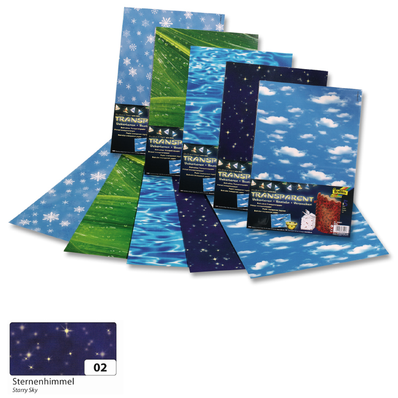 Folia színes transzparens papír 23x33cm 5ív csillag