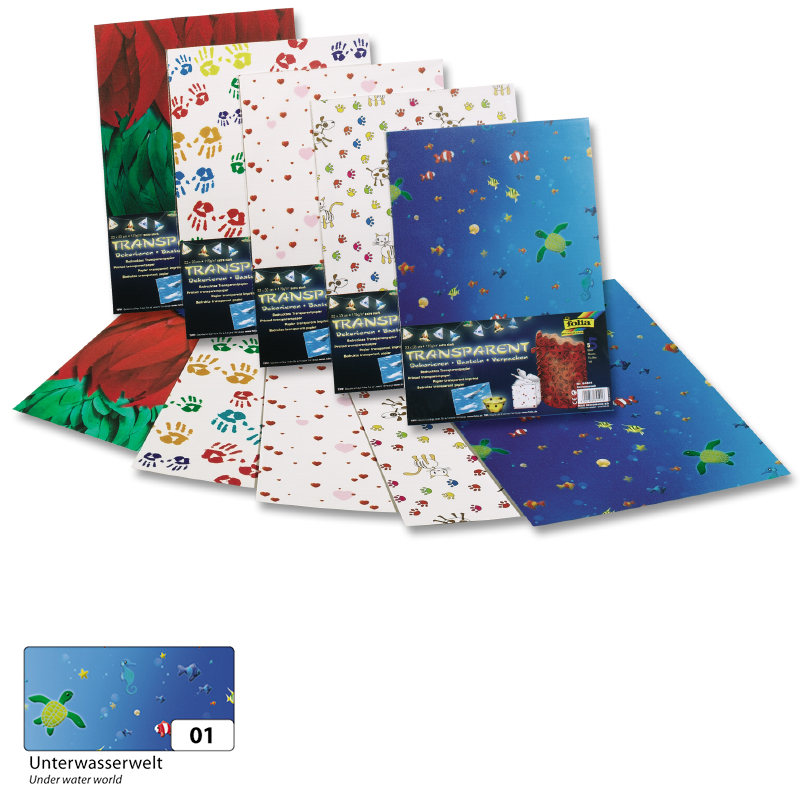 Folia színes transzparens papír 23x33cm 5ív vizivil
