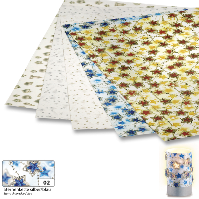 Folia színes transzparens papír 50,5x70cm 10ív ezü/ké