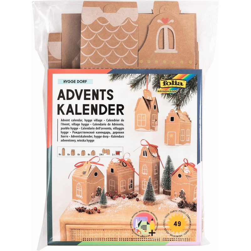 Folia adventi naptár készítő szett 49 részes HANGULATOS FALU