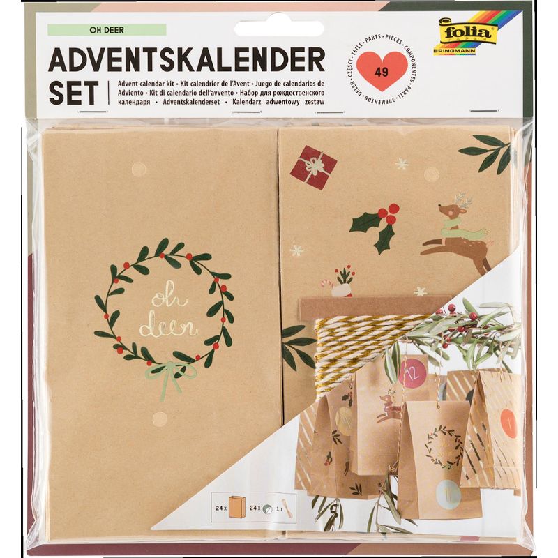 Folia adventi naptár készítő szett 49 részes SZARVAS