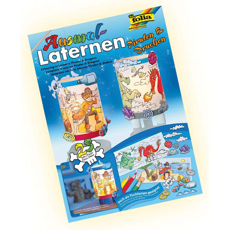 Folia lámpás színező készlet kalóz/sárkány