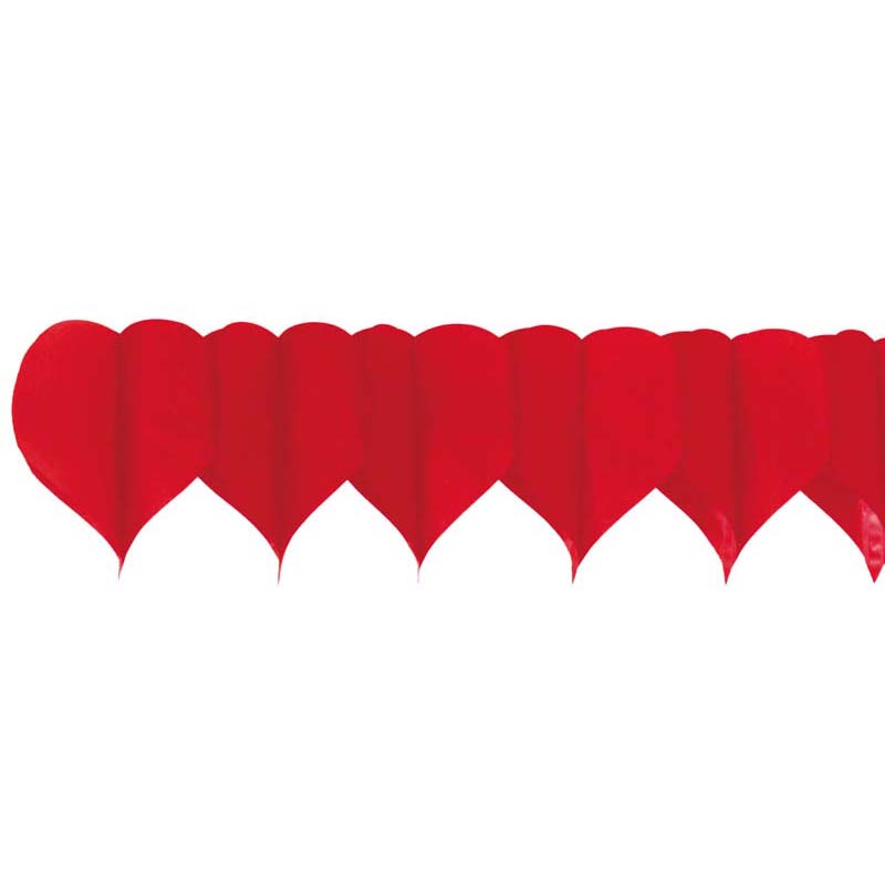 Riethmüller girland 18cmx4m piros szív