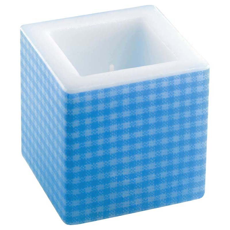 Riethmüller gyertya kocka alakú 8x8cm kék spring-summer