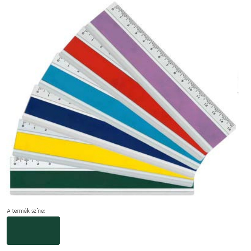 Standardgraph műszaki aluminium vonalzó 15cm joy color zöld
