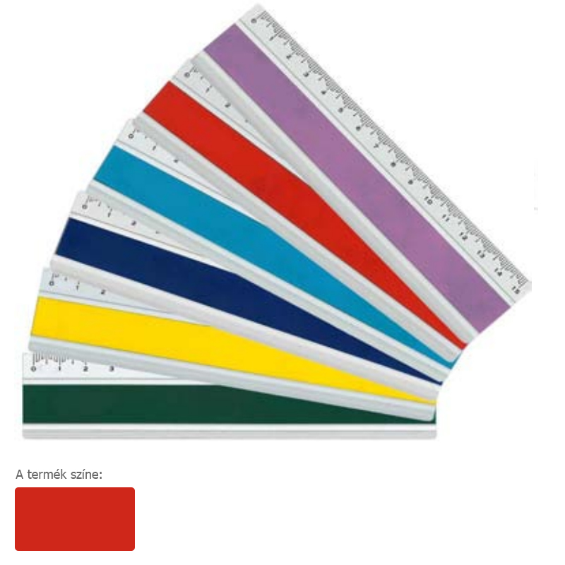 Standardgraph műszaki aluminium vonalzó 15cm joy color piros