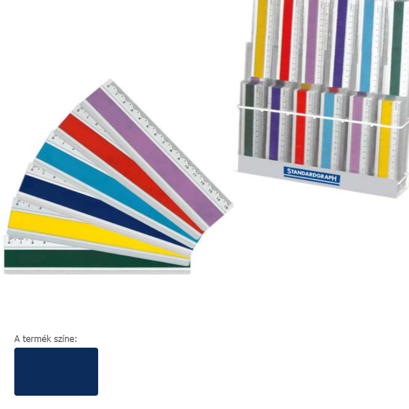 Standardgraph műszaki aluminium vonalzó 30cm joy color kék