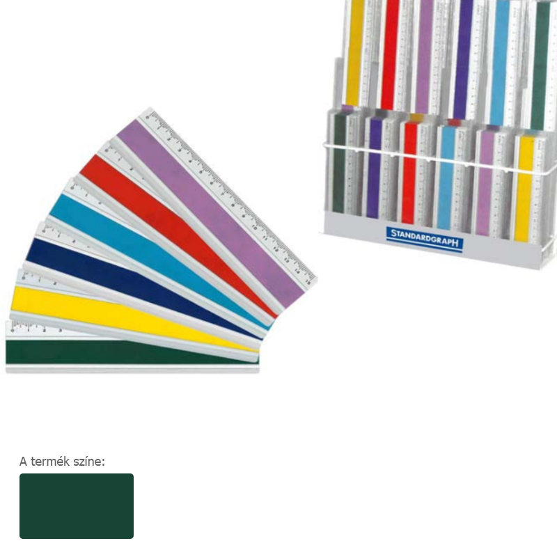 Standardgraph műszaki aluminium vonalzó 30cm joy color zöld