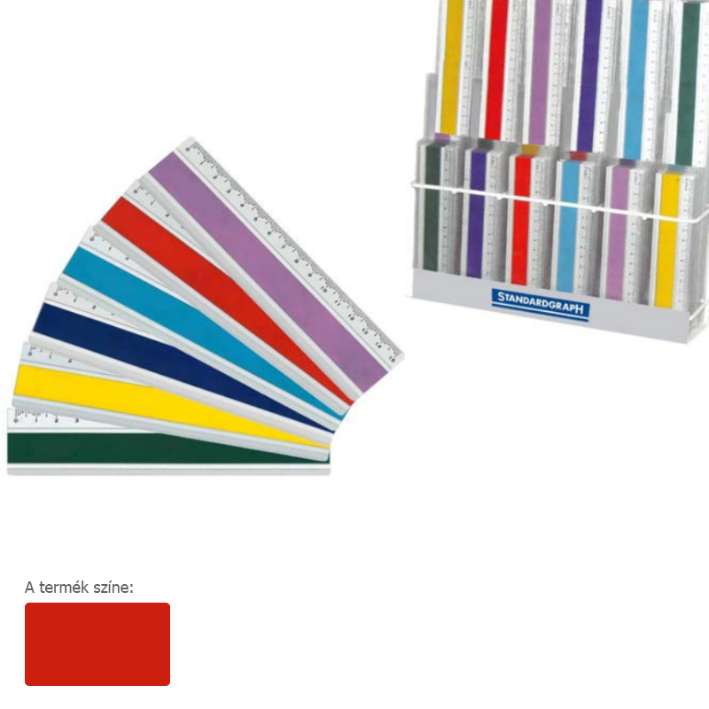 Standardgraph műszaki aluminium vonalzó 30cm joy color piros