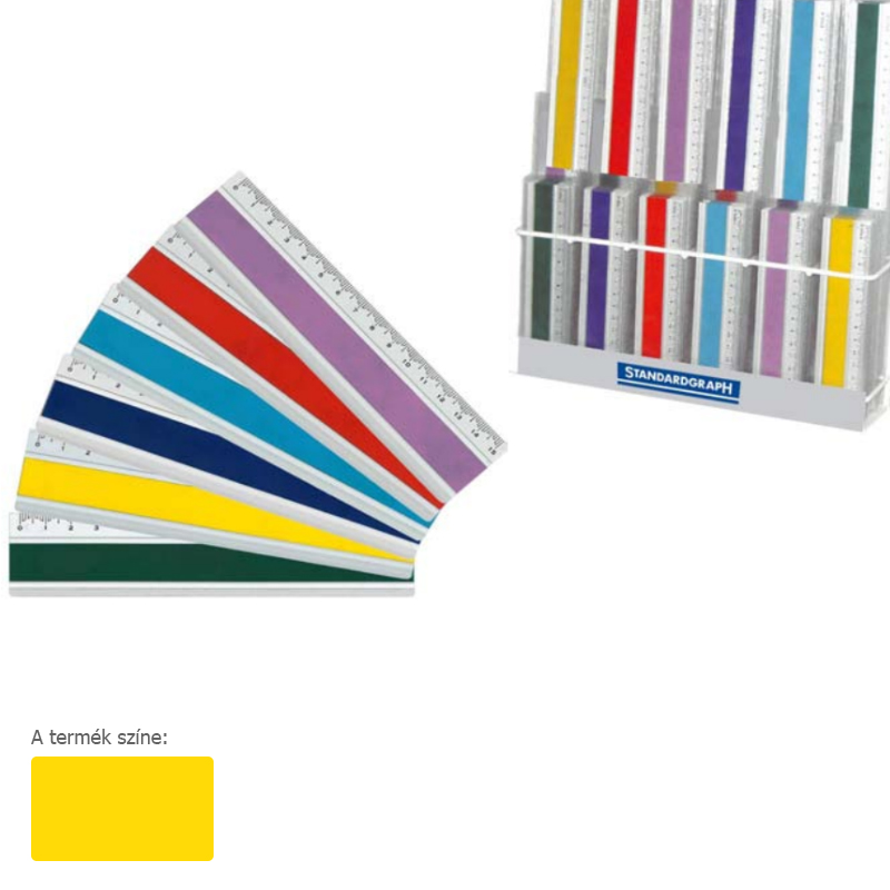 Standardgraph műszaki aluminium vonalzó 30cm joy color sárga